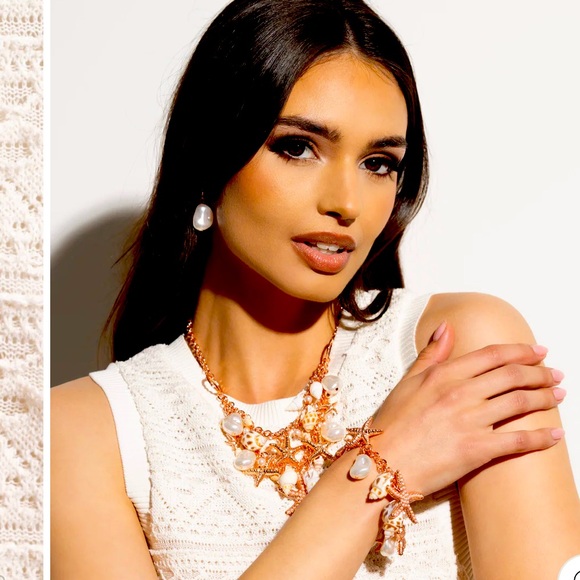 🧜🏻‍♀️🐚 BEACH PLEASE❗️ “SEASHELL SONG” COPPER STARFISH SHELL BRACELET PAPARAZZI❗️ - Picture 3 of 3